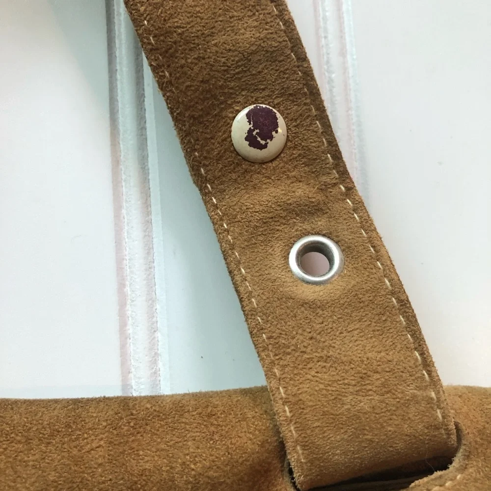 Vintage Suede Leather Flap Shoulder Purse BOHO